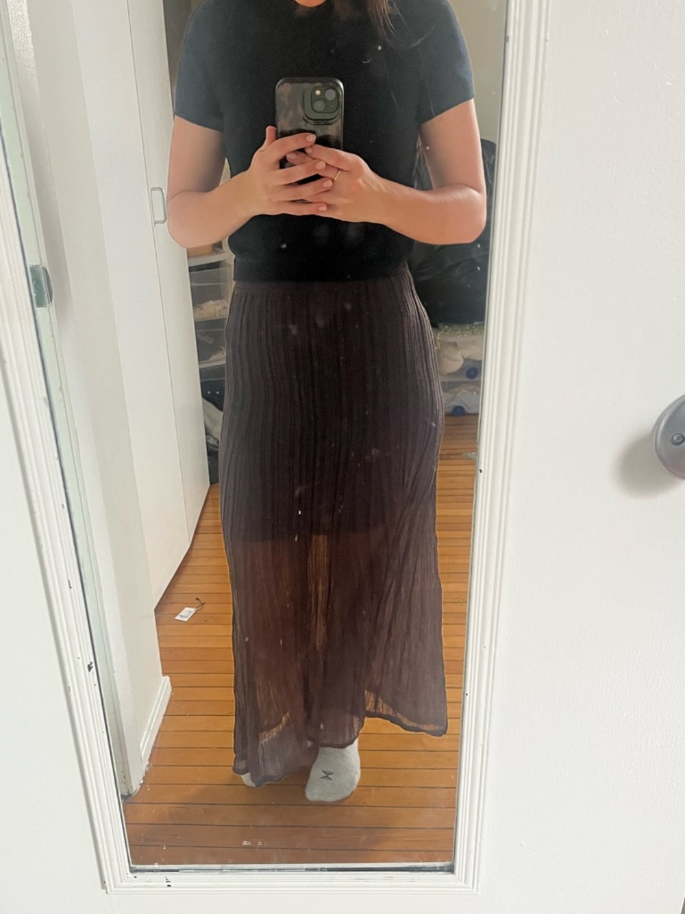 Elegant Brown Maxi Skirt